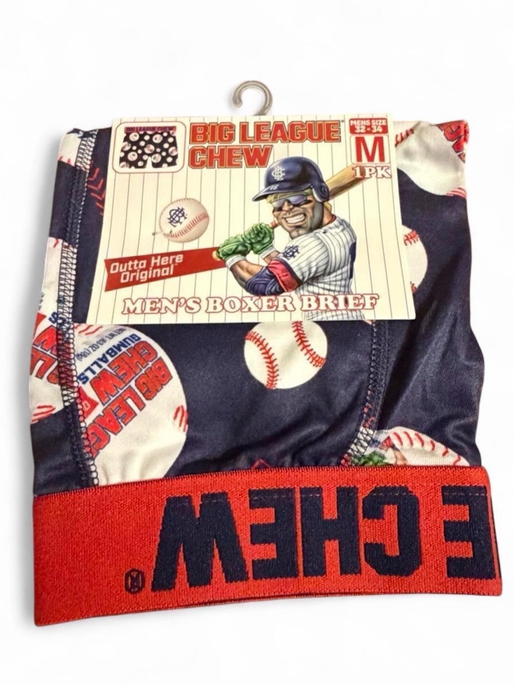 Men's Navy Big League Chew Baseball Print Boxer Brief - M